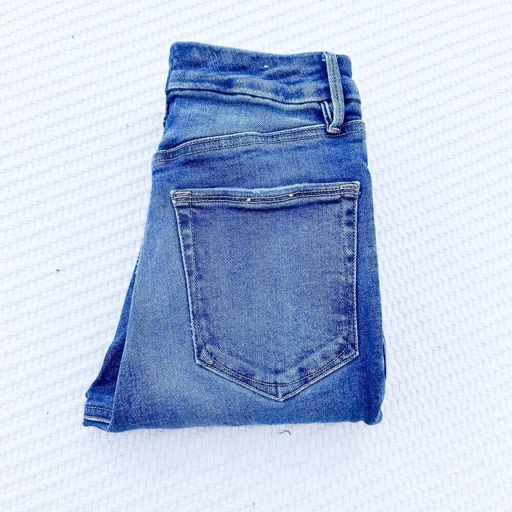 Good American Good Waist Skinny Indigo441 Button Fly Denim Jeans Size 4 / 27